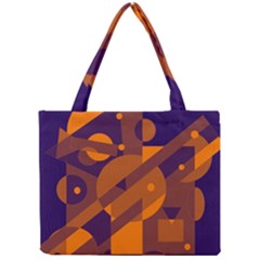 Blue And Orange Abstract Design Mini Tote Bag by Valentinaart
