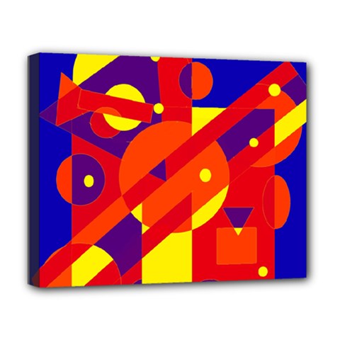 Blue And Orange Abstract Design Deluxe Canvas 20  X 16   by Valentinaart