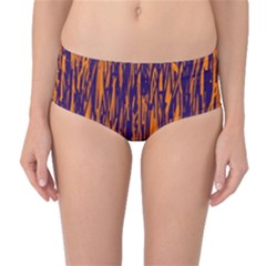 Blue And Orange Pattern Mid-waist Bikini Bottoms by Valentinaart