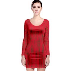 Decorative Red Pattern Long Sleeve Bodycon Dress by Valentinaart