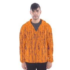 Orange Pattern Hooded Wind Breaker (men) by Valentinaart