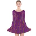 Purple pattern Long Sleeve Velvet Skater Dress View1