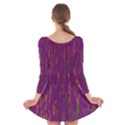 Purple pattern Long Sleeve Velvet Skater Dress View2