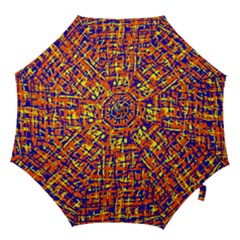 Orange, Blue And Yellow Pattern Hook Handle Umbrellas (large) by Valentinaart