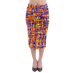 Orange, Blue And Yellow Pattern Midi Pencil Skirt by Valentinaart