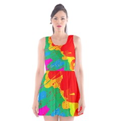 Colorful Abstract Design Scoop Neck Skater Dress by Valentinaart