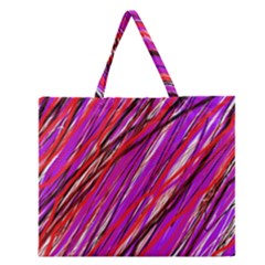 Purple Pattern Zipper Large Tote Bag by Valentinaart