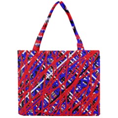 Red And Blue Pattern Mini Tote Bag by Valentinaart