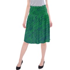 Deep Green Pattern Midi Beach Skirt by Valentinaart