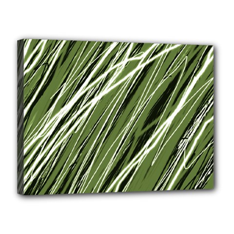 Green Decorative Pattern Canvas 16  X 12  by Valentinaart