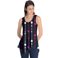 Magenta White And Black Pattern Sleeveless Tunic by Valentinaart