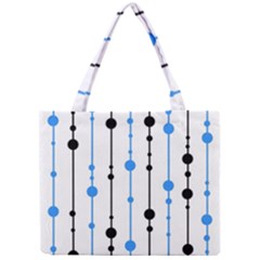 Blue, White And Black Pattern Mini Tote Bag by Valentinaart