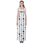 Blue, white and black pattern Empire Waist Maxi Dress