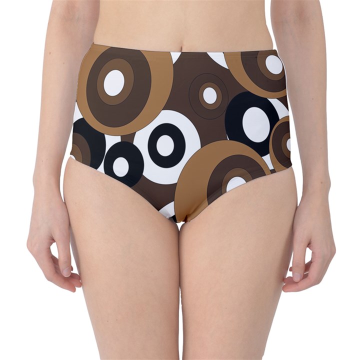 Brown pattern High-Waist Bikini Bottoms