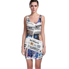 Hillary 2016 Historic Newspaper Collage Sleeveless Bodycon Dress by blueamerica