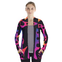 Colorful Pattern Women s Open Front Pockets Cardigan(p194)