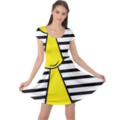 Yellow Pawn Cap Sleeve Dresses by Valentinaart