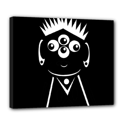 Black And White Voodoo Man Deluxe Canvas 24  X 20   by Valentinaart