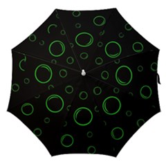 Green Buubles Pattern Straight Umbrellas by Valentinaart