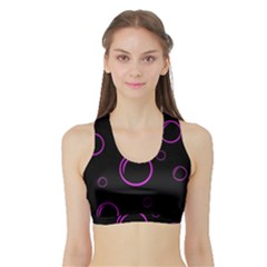 Purple Bubbles  Sports Bra With Border by Valentinaart