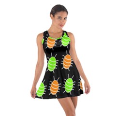 Green And Orange Bug Pattern Cotton Racerback Dress by Valentinaart