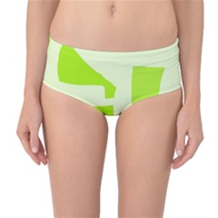 Green Abstract Design Mid-waist Bikini Bottoms by Valentinaart