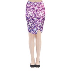 Purple Shatter Geometric Pattern Midi Wrap Pencil Skirt by TanyaDraws
