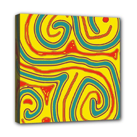 Colorful Decorative Lines Mini Canvas 8  X 8  by Valentinaart