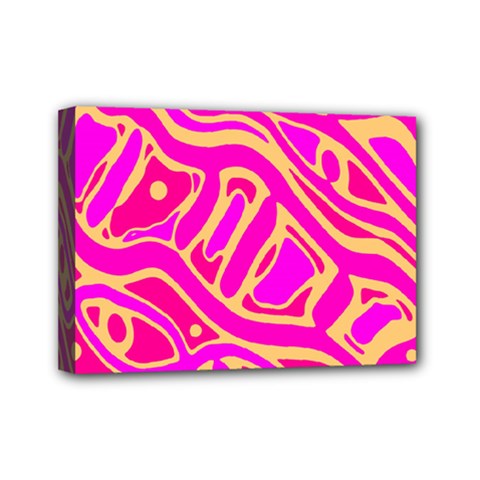 Pink Abstract Art Mini Canvas 7  X 5  by Valentinaart