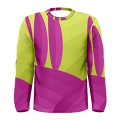 Yellow And Pink Landscape Men s Long Sleeve Tee by Valentinaart