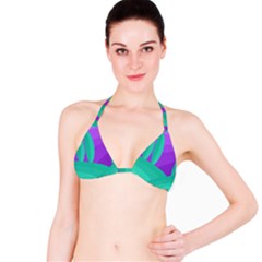 Purple And Green Landscape Bikini Top by Valentinaart