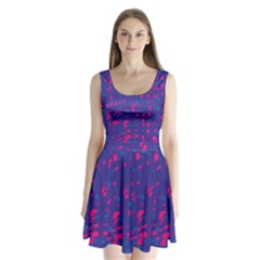 Blue And Pink Neon Split Back Mini Dress  by Valentinaart