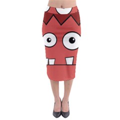 Halloween Frankenstein - Red Midi Pencil Skirt by Valentinaart