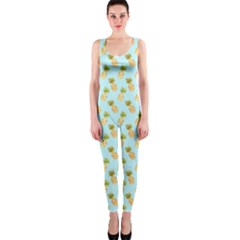 Tropical Watercolour Pineapple Pattern Onepiece Catsuit