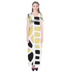 Yellow Decor Short Sleeve Maxi Dress by Valentinaart
