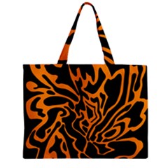 Orange And Black Zipper Mini Tote Bag by Valentinaart
