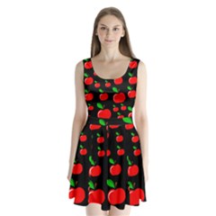 Red Apples  Split Back Mini Dress  by Valentinaart