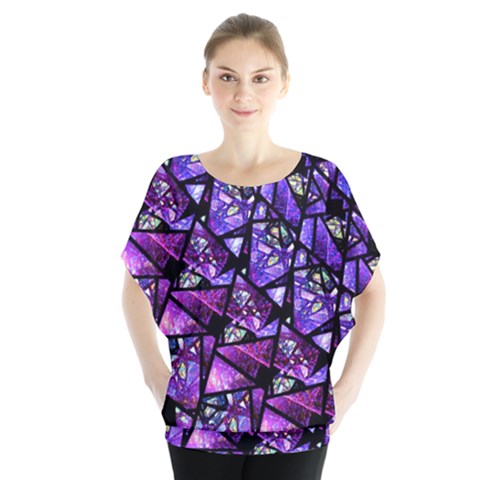  Blue Purple Shattered Glass Blouse by KirstenStar