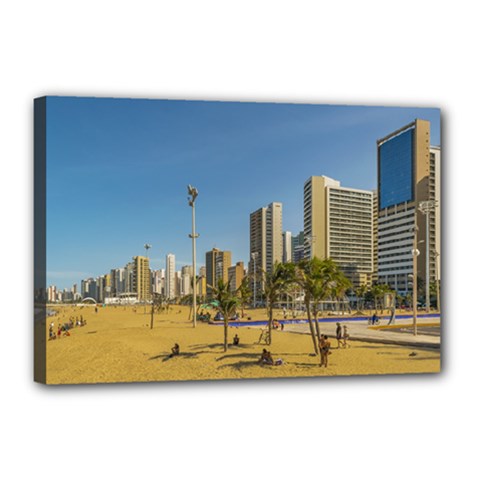 Beach And Buildings Of Fortaleza Brazil Canvas 18  X 12  by dflcprints