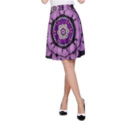 Decorative Leaf On Paper Mandala A-line Skirt by pepitasart