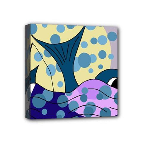 Whale Mini Canvas 4  X 4  by Valentinaart