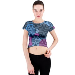 Blue Hypnoses Crew Neck Crop Top by Valentinaart