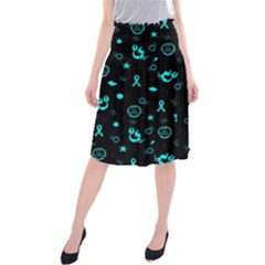 Pots Mermaid Print Midi Beach Skirt