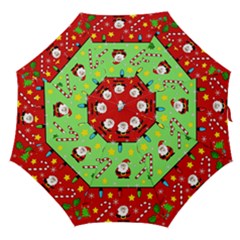 Christmas Pattern - Green And Red Straight Umbrellas by Valentinaart