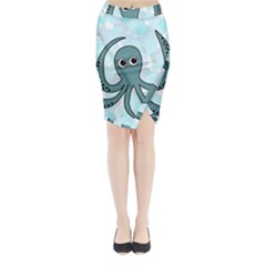 Octopus Midi Wrap Pencil Skirt by Valentinaart