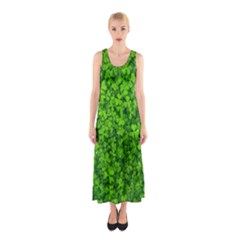 Shamrock Clovers Green Irish St  Patrick Ireland Good Luck Symbol 8000 Sv Sleeveless Maxi Dress by yoursparklingshop