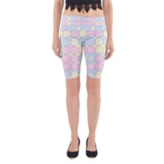 Colorful Honeycomb - Diamond Pattern Yoga Cropped Leggings