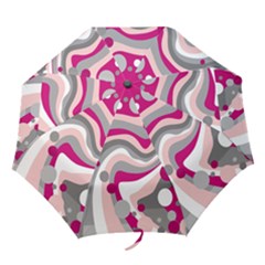 Magenta, Pink And Gray Design Folding Umbrellas by Valentinaart