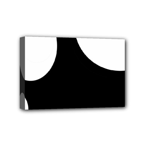 Black And White Moonlight Mini Canvas 6  X 4  by Valentinaart