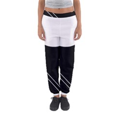 White And Black Abstraction Women s Jogger Sweatpants by Valentinaart